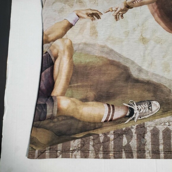 Crank T-shirt Made in USA King Tut Time V-Neck Creation of Adam Sz L Set of 2 - Picture 4 of 12